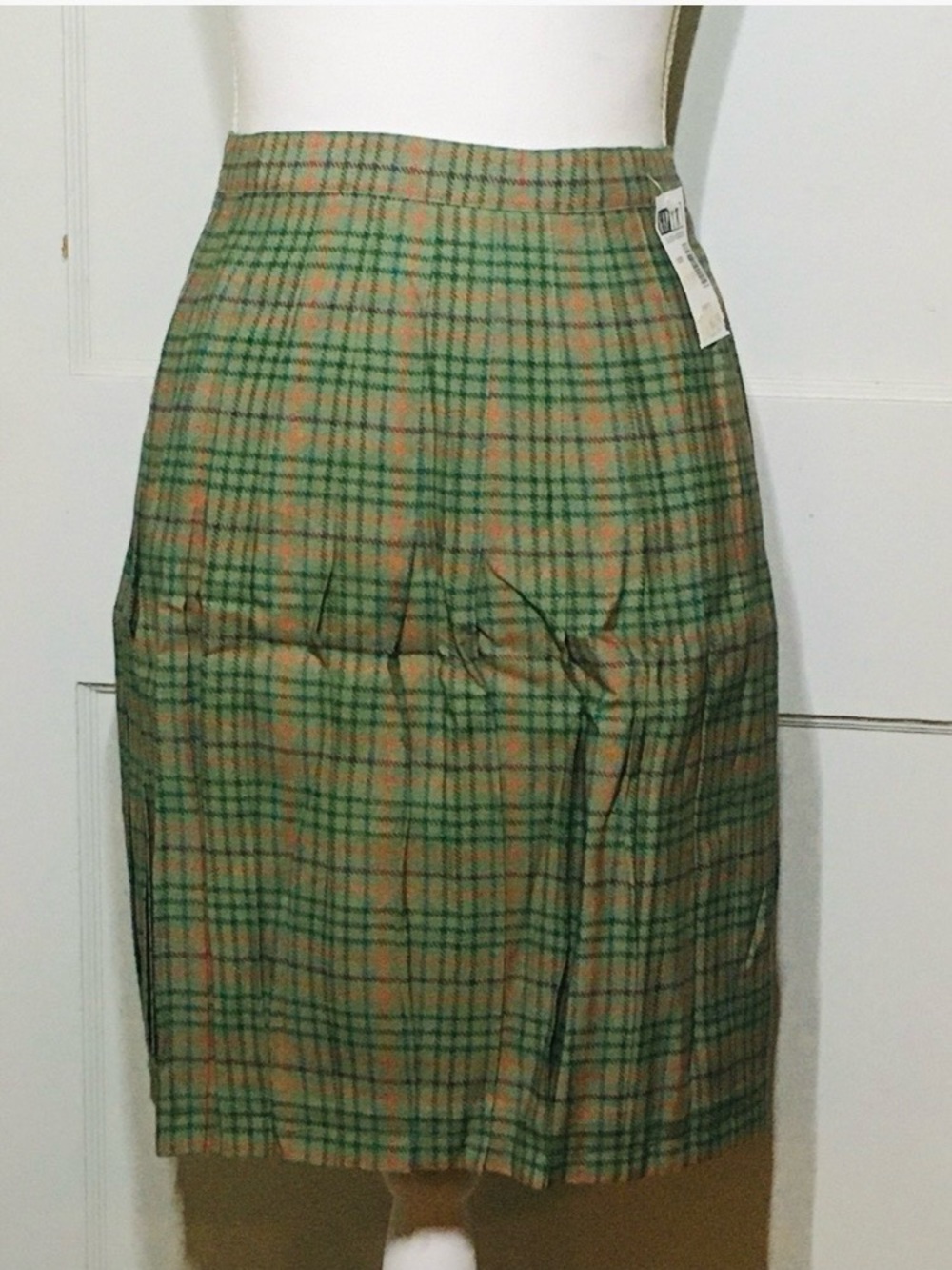 GAP Plaid Pencil Skirt in Green and Tan